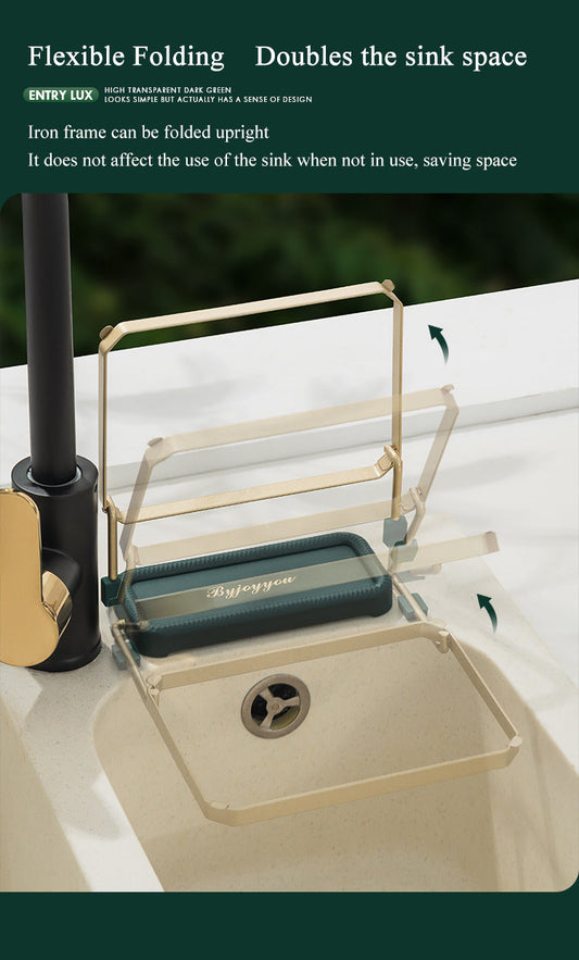 Sink Filter Rack Kitchen Foldable Sink Strainer Mesh Bag Stand Waste Garbage Net Shelf Anti-Clogging Disposable Garbage Mesh Bag